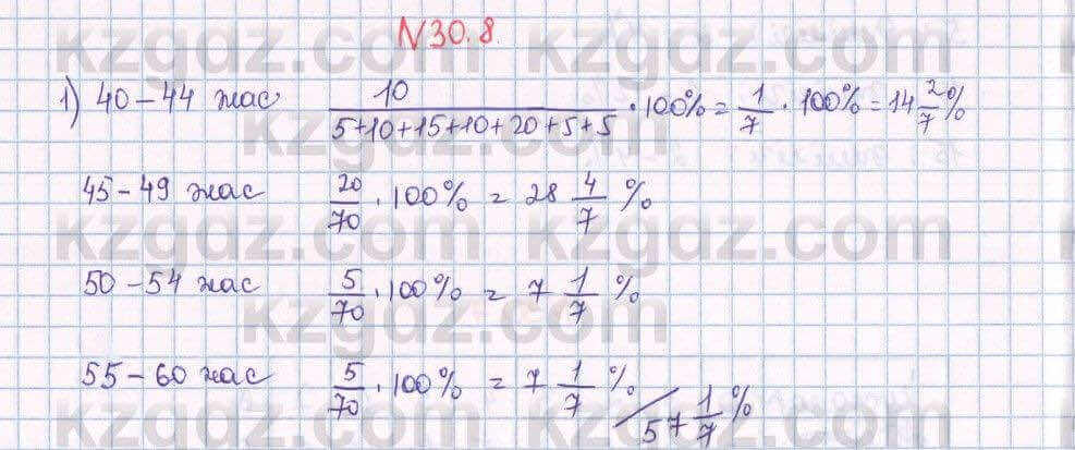 Алгебра Абылкасымова 7 класс 2017 Упражнение 30.8