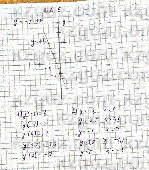 Алгебра Абылкасымова 7 класс 2017 Упражнение 22.6