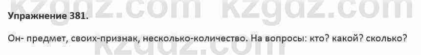 Русский язык и литература Учебник. Часть 2 Жанпейс 5 класс 2017 Упражнение 381