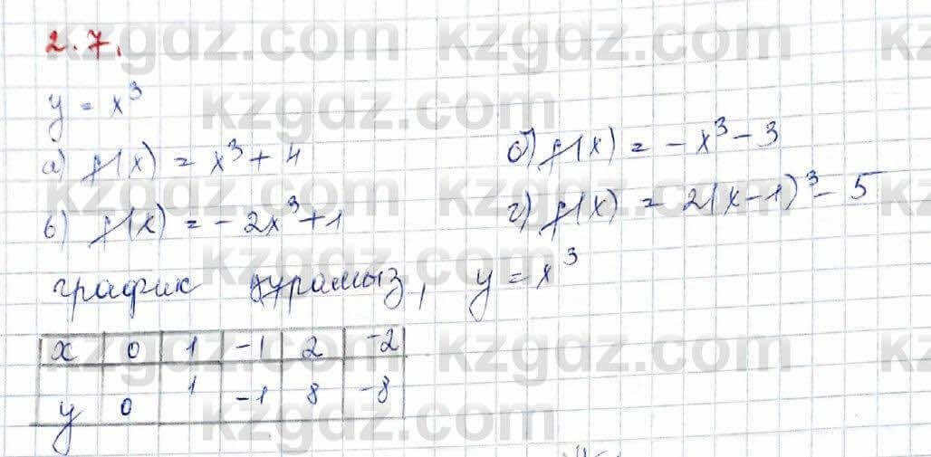 Алгебра (Обще-гуманитарное направление) Абылкасымова 10 ОГН класс 2019 Упражнение 2.7