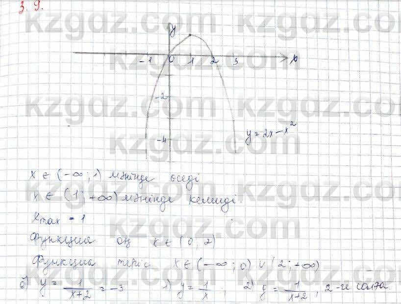 Алгебра (Обще-гуманитарное направление) Абылкасымова 10 ОГН класс 2019 Упражнение 3.9