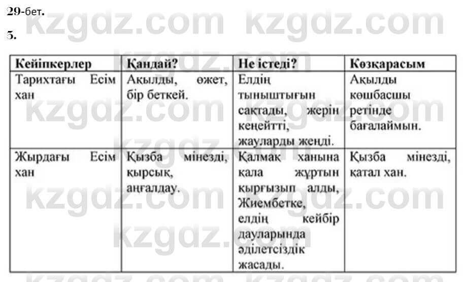 Казахская литература Керимбекова 7 класс 2017 Упражнение стр.29