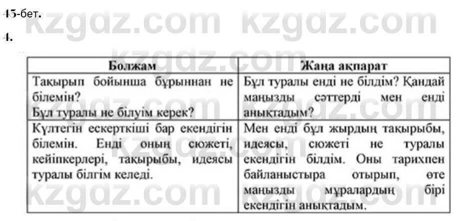 Казахская литература Турсынгалиева 7 класс 2017 Упражнение стр.43