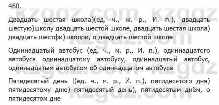 Русский язык Сабитова З. 5 класс 2017 Упражнение 460