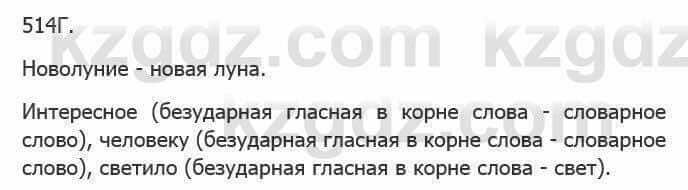 Русский язык Сабитова З. 5 класс 2017 Упражнение 514Г