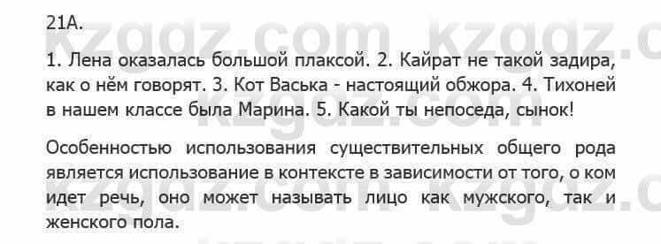 Русский язык Сабитова З. 5 класс 2017 Упражнение 21А