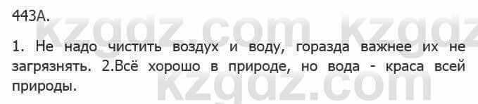 Русский язык Сабитова З. 5 класс 2017 Упражнение 443А