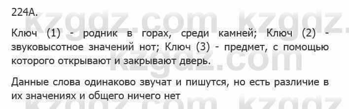 Русский язык Сабитова З. 5 класс 2017 Упражнение 224А