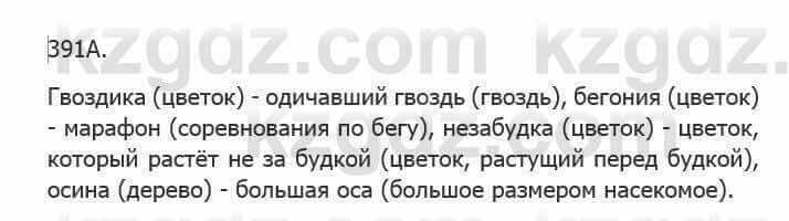 Русский язык Сабитова З. 5 класс 2017 Упражнение 391А