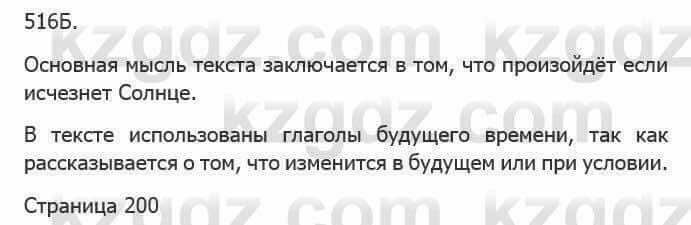 Русский язык Сабитова З. 5 класс 2017 Упражнение 516Б