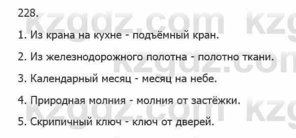 Русский язык Сабитова З. 5 класс 2017 Упражнение 228