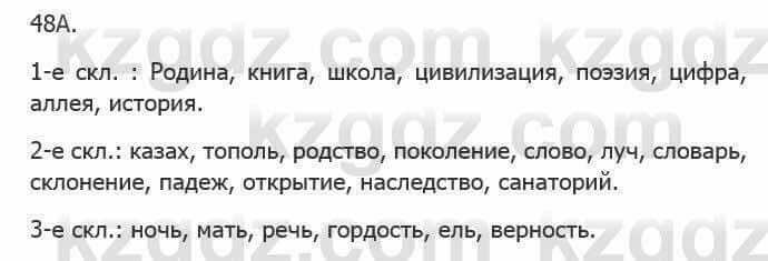 Русский язык Сабитова З. 5 класс 2017 Упражнение 48А