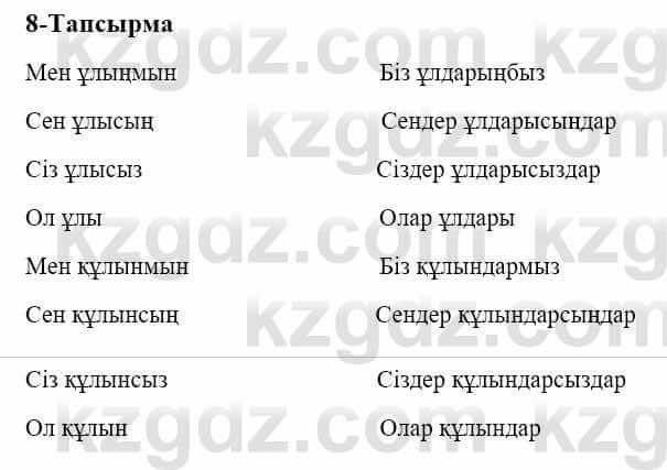 Казахский язык и литература (Часть 2) Оразбаева Ф. 5 класс 2017 Упражнение 8