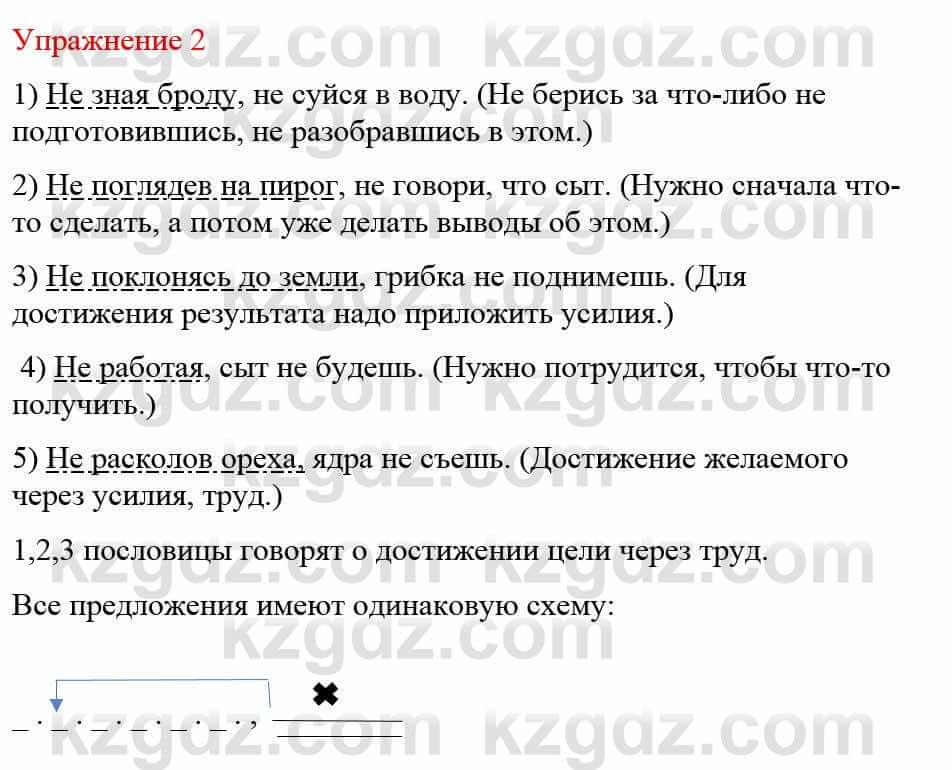 Русский язык и литература (Часть 1) Жанпейс У. 8 класс 2018 Упражнение 2