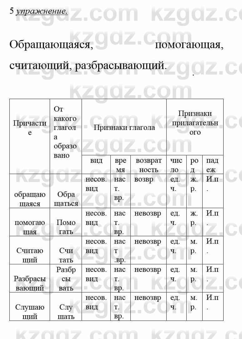 Русский язык и литература (Часть 1) Жанпейс У. 8 класс 2018 Упражнение 5