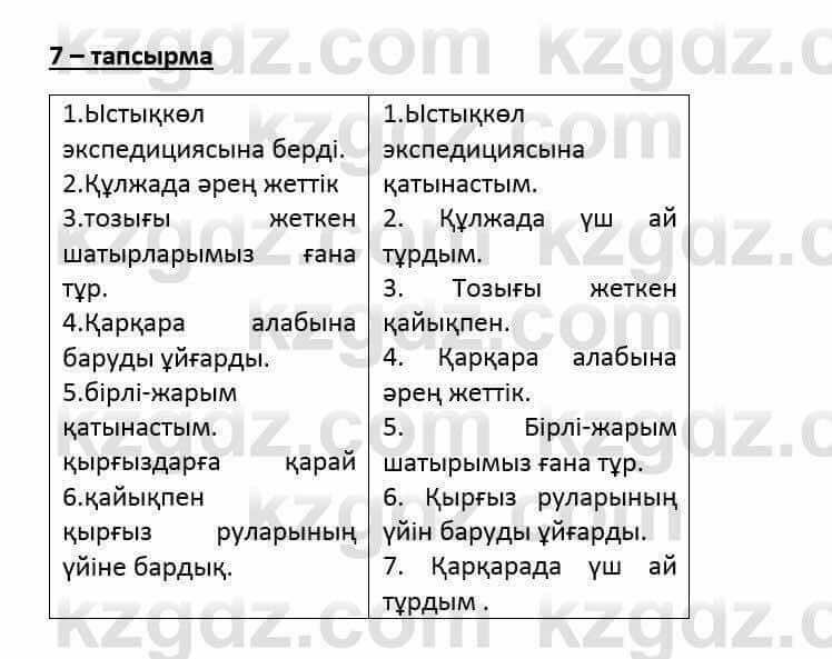 Казахский язык и литература (Часть 2) Оразбаева Ф. 6 класс 2018 Упражнение 7