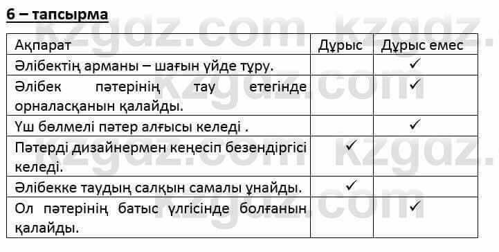 Казахский язык и литература (Часть 1) Оразбаева Ф. 6 класс 2018 Упражнение 6