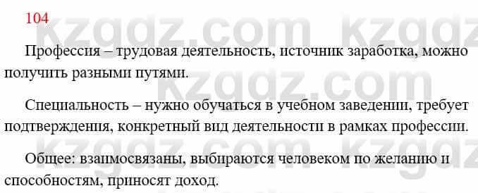 Русский язык Сабитова З. 8 класс 2018 Упражнение 104А