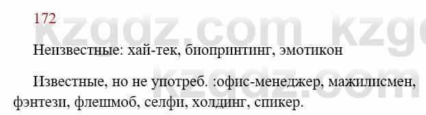 Русский язык Сабитова З. 8 класс 2018 Упражнение 172А