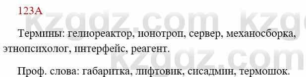 Русский язык Сабитова З. 8 класс 2018 Упражнение 123А