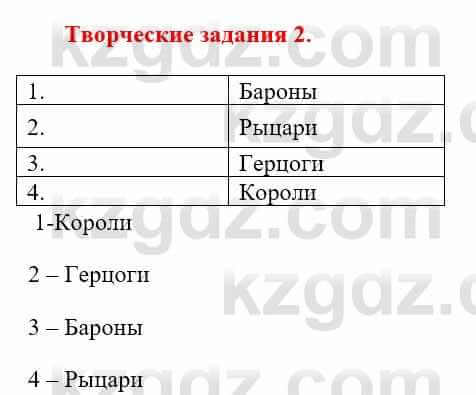 Всемирная история Айтбай Р. 6 класс 2018 Задание 2