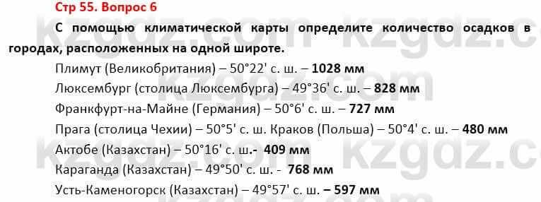 География Каратабанов Р. 7 класс 2019 Вопрос стр.55.6