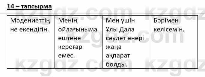 Казахский язык (ЖМБ) Даулетбекова Ж. 10 ЕМН класс 2019 Упражнение 14