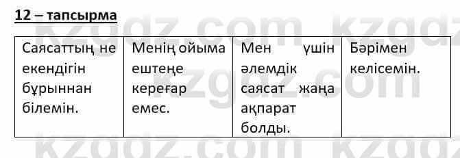 Казахский язык (ЖМБ) Даулетбекова Ж. 10 ЕМН класс 2019 Упражнение 12