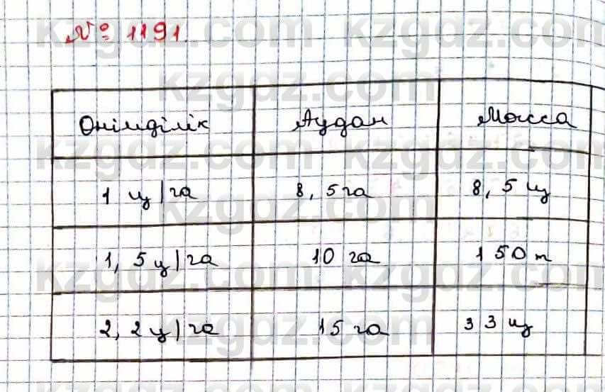 Математика Абылкасымова 6 класс 2018 Упражнение 1191