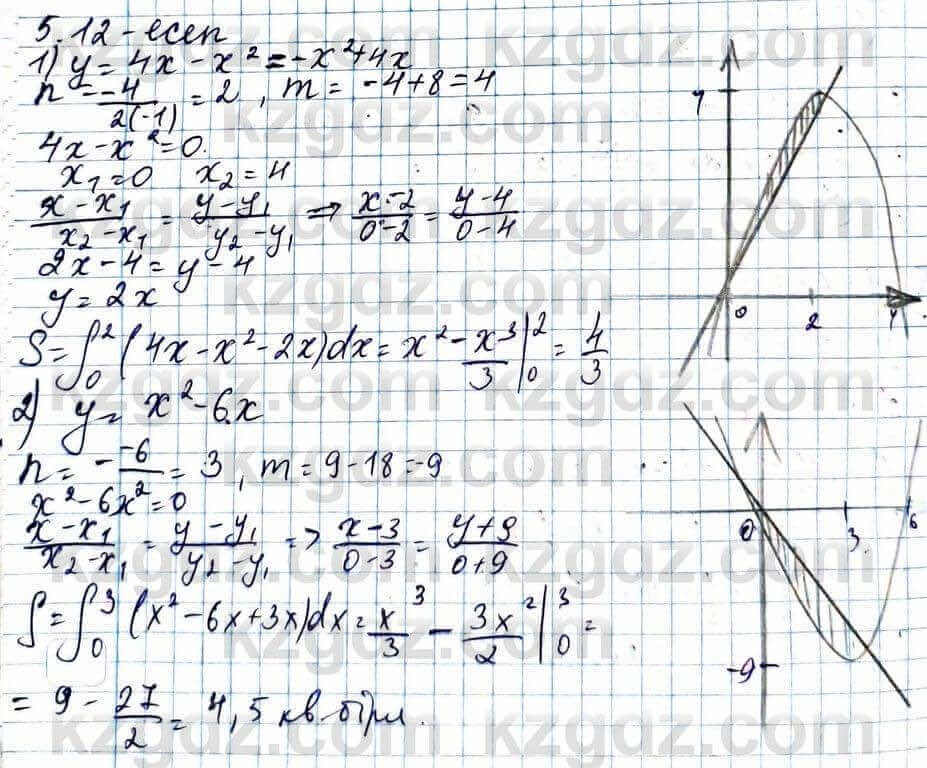 Алгебра Абылкасымова 11 ЕМН класс 2020 Упражнение 5.12