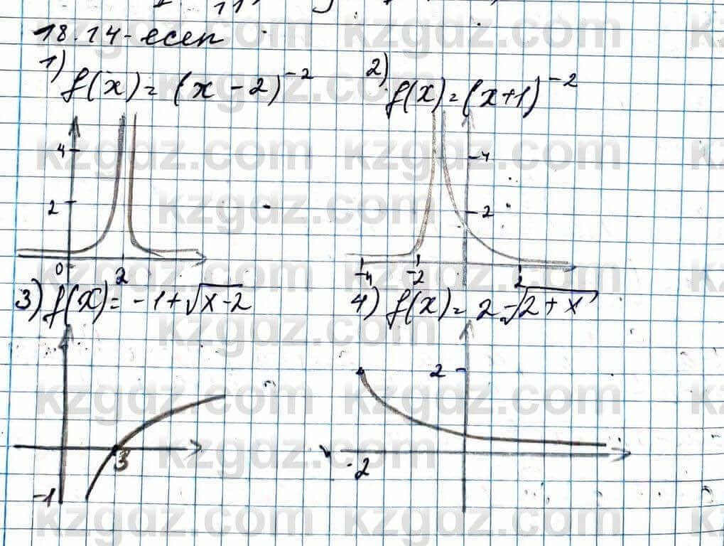 Алгебра Абылкасымова 11 ЕМН класс 2020 Упражнение 18.14