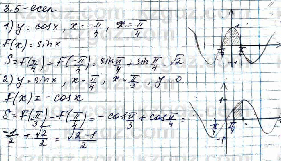 Алгебра Абылкасымова 11 ЕМН класс 2020 Упражнение 3.5