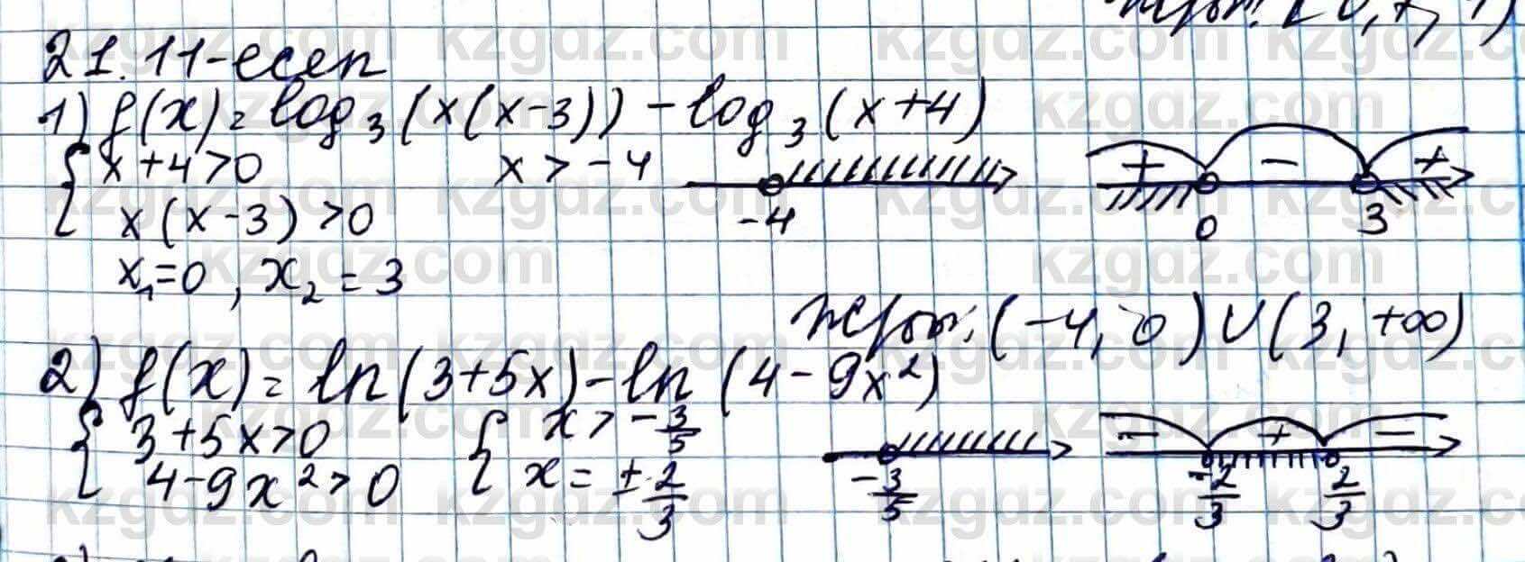 Алгебра Абылкасымова 11 ЕМН класс 2020 Упражнение 21.11