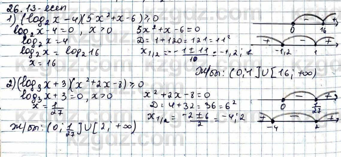 Алгебра Абылкасымова 11 ЕМН класс 2020 Упражнение 26.13