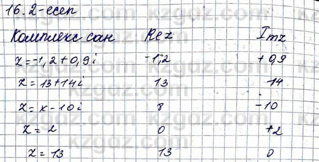 Алгебра Абылкасымова 11 ЕМН класс 2020 Упражнение 16.2
