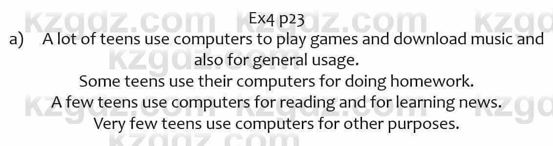 Английский язык (Excel for Kazakhstan (Grade 7) Student's book) Вирджиниия Эванс 7 класс 2017 Упражнение Ex4 p23