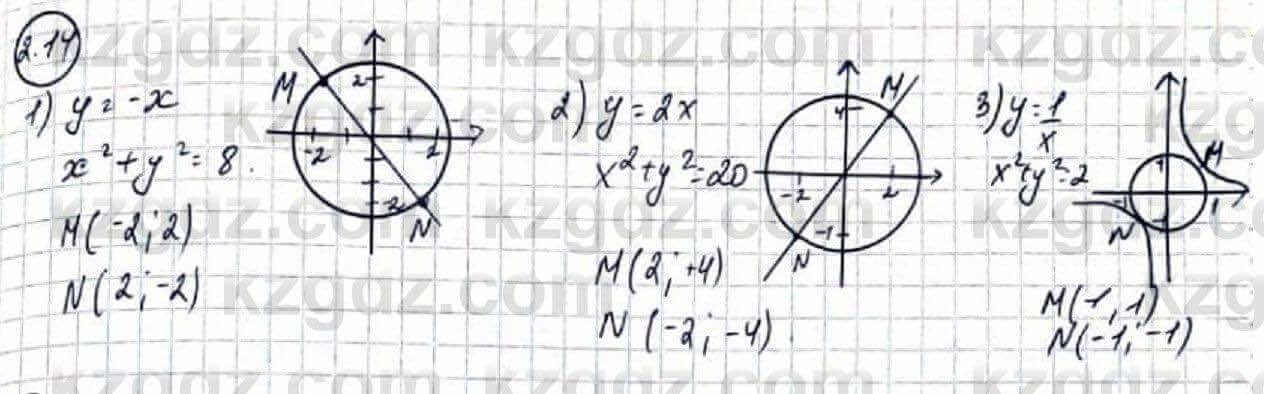 Алгебра Абылкасымова 9 класс 2019 Упражнение 2.14