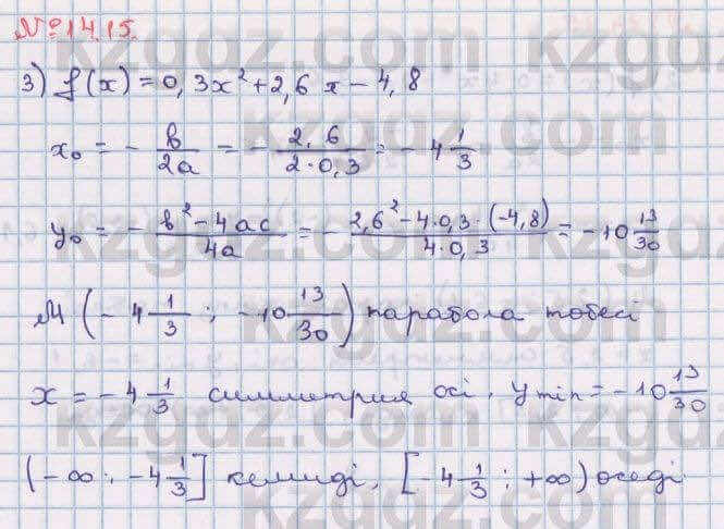 Алгебра Абылкасымова 8 класс 2018 Упражнение 14.15